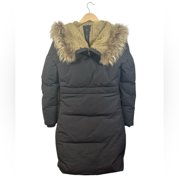 Theory | Womens Down Fill Parka Coat | Real Fur | Luxury | Winter Coat | Size S - Picture 5 of 10